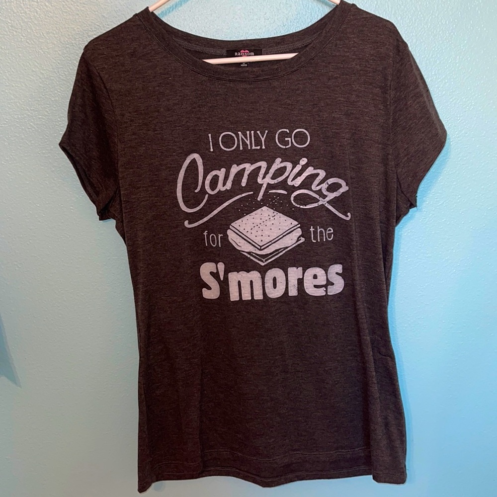 Gray “I Only Go Camping For The S’Mores” T-Shirt